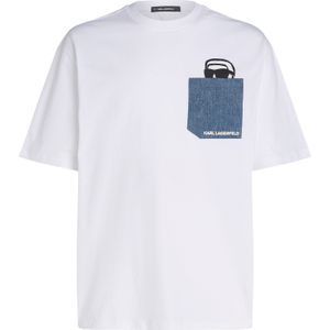 Karl Lagerfeld Shirt  blauw denim / zwart / wit