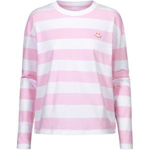 Mey Slaapshirt 'Streaked Lines'  pink / wit