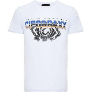 CIPO & BAXX Shirt  blauw / wit