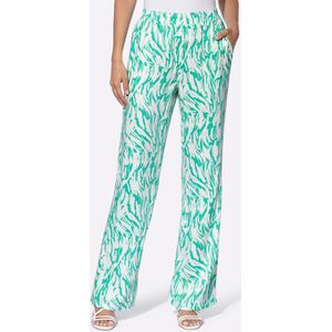 Harembroek - Blauwgroen/Wit Gedessineerd - 100% Viscose