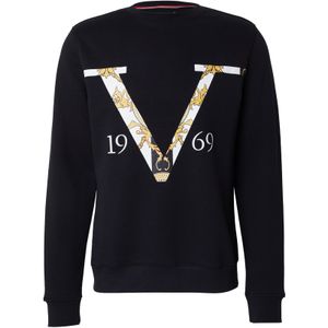 19V69 ITALIA Sweatshirt 'Nico Old Baroque'  geel / zwart / wit