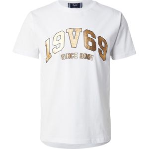 19V69 ITALIA Shirt 'Tadeo'  geel / wit