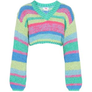 MYMO Trui  blauw / groen / lichtgroen / pink