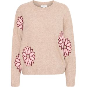b.young Trui 'Omea'  lichtbeige / lichtroze / donkerroze