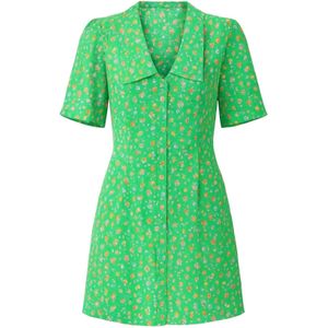 For You Moda Jurk  groen / oranje / wit