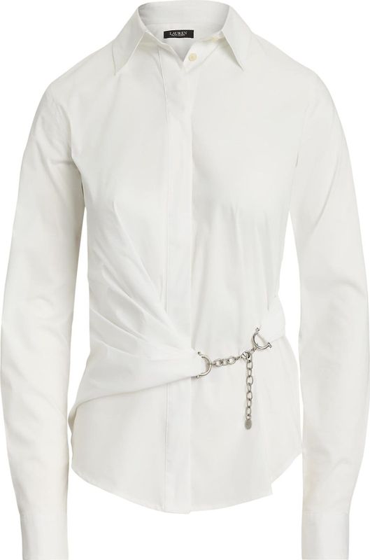 Regular fit overhemdblouse met kettingdetail, model 'Coniah'