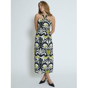 DESIRES Jurk 'Nori'  kiwi / zwart / wit