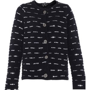 faina Gebreid vest  zwart / zilver