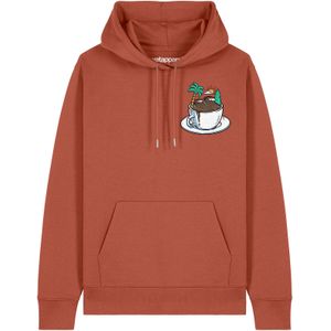 Watapparel Sweatshirt 'Coffee Waves'  bruin / kastanjebruin / jade groen / wit