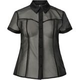 Pcnulle 2/4 Getailleerd Mesh Overhemd