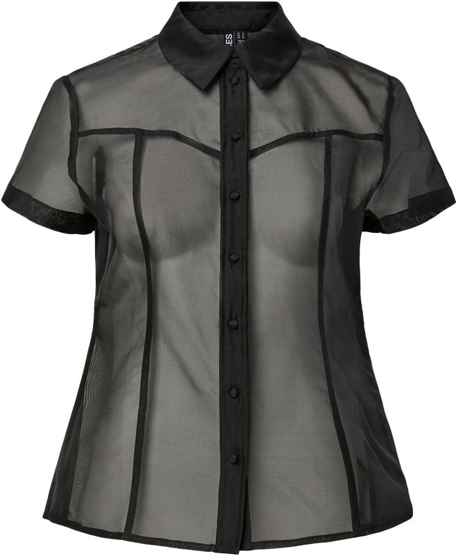 Pcnulle 2/4 Getailleerd Mesh Overhemd