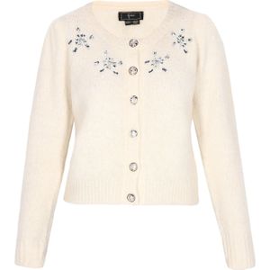 faina Gebreid vest  lichtbeige