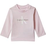 Calvin Klein - Shirt - Poederroze - Lange Mouw - Ronde Hals - Logoprint