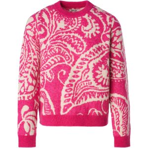 Salsa Jeans - Trui - Donkerroze/Wit - Gebreide Truien