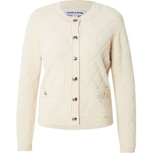 MORE & MORE - Gebreid Vest - Crème - Lange Mouw - Ronde Hals