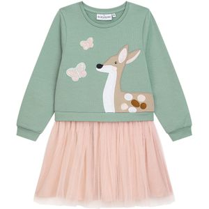 DANAMADE - DLINNEA - Tulen Jurk - Dusty Mint - 95% Katoen 5% Elastaan