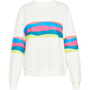 swirly Sweatshirt  hemelsblauw / geel / pink / wit