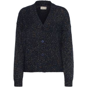 Fransa Gebreid vest 'Spotta'  blauw gemêleerd