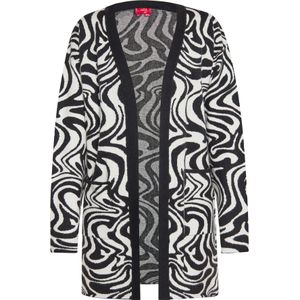 swirly Gebreid vest  zwart / wolwit