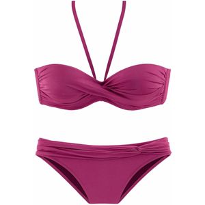 Lascana Voorgevormde Strapless Bandeau Bikini Fuchsia
