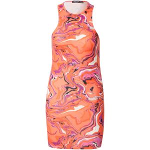 Nasty Gal Jurk  donkerlila / oranje / lichtroze / zwart / wit