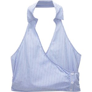 Pull&Bear Top  navy / lichtblauw / wit