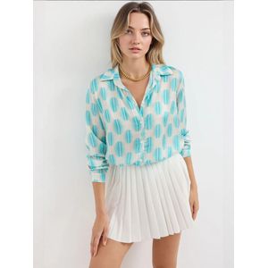 Bigdart Blouse  lichtblauw / wit