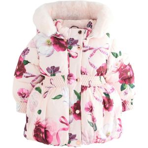 Baker by Ted Baker - Gewatteerde Jas - Donkergroen - Met Capuchon - Bloemenprint