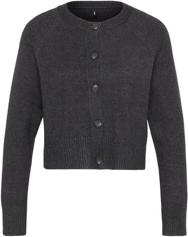 Only Petite Gebreid vest 'ONLKATIA'  donkergrijs