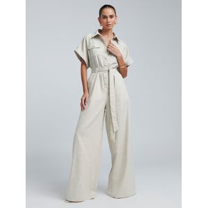 BWLDR - Jumpsuit 'Ara' - Ecru - Lang/maxi - Losse Pasvorm