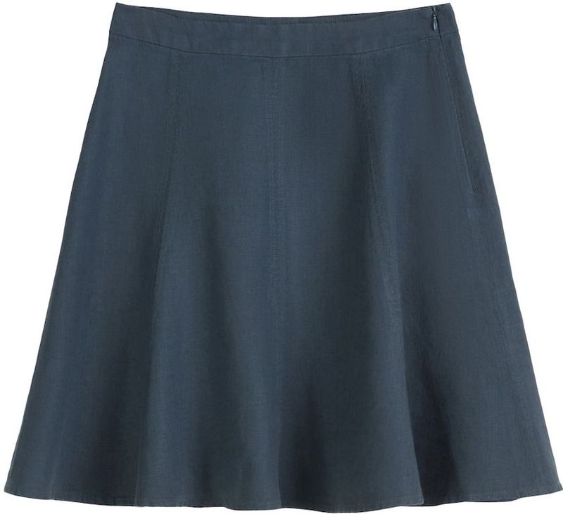 Marc O'Polo - A-lijn Rok - Donkerblauw - Korte Lengte - Linnen