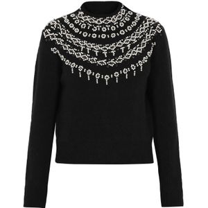 faina Trui  zwart / parelwit