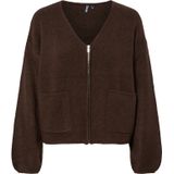 PIECES Gebreid vest 'PCJunna'  donkerbruin