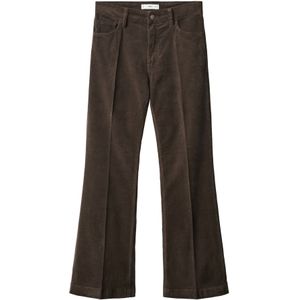 MANGO - Jeans - Donkerbruin - Flared - Corduroy
