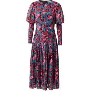 Warehouse Jurk  smaragd / pitaja roze / oudroze / bloedrood