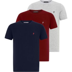 Jacey Quinn Shirt  navy / grijs gemêleerd / bordeaux / wit