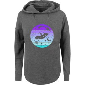 F4NT4STIC Sweatshirt 'Retro Alien Weltraum Sonnenuntergang'  donkergrijs / gemengde kleuren