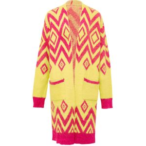 ebeeza Gebreid vest  limoen / pink