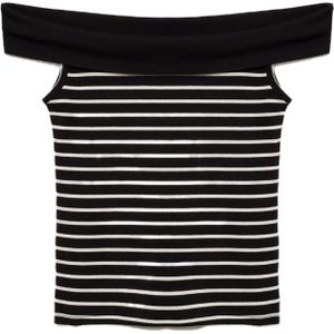 No Matter What Top  zwart / wit