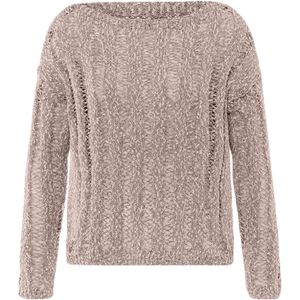 Gebreide Trui - Ecru/Zandkleur Mêlee - 55% Katoen, 45% Polyester