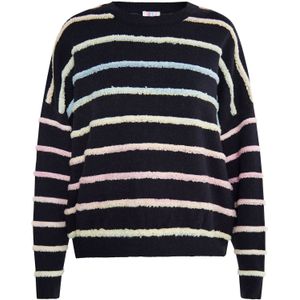 IZIA Trui 'Hoona'  lichtblauw / rosa / zwart / wit