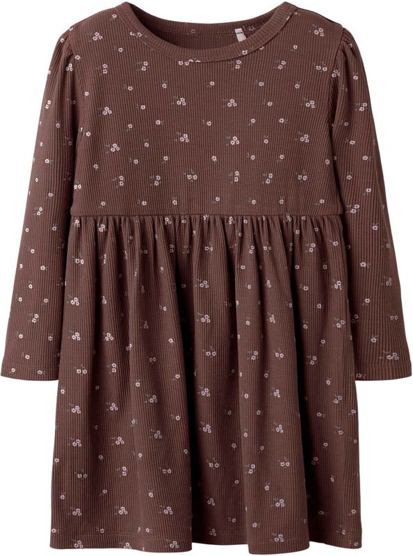 Jerseyjurken - All-over Print - Jurk - Lange Mouwen - O-hals - Regular Fit