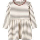 Jurk - Gestreept - Lange Mouwen - O-hals - Regular Fit - Kantdetail - Glitter Detail