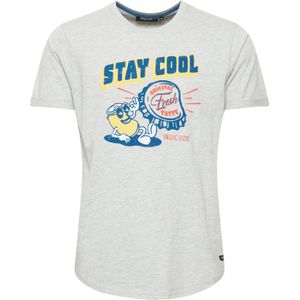 INDICODE JEANS Shirt 'Daniel'  blauw / pasteelgeel / lichtgrijs / kreeft