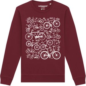 Watapparel Sweatshirt ' Fahrräder '  bourgogne / wit