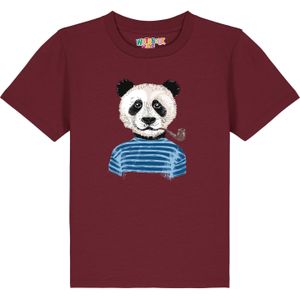 watabout.kids Shirt 'Panda'  blauw / bordeaux / zwart / wit