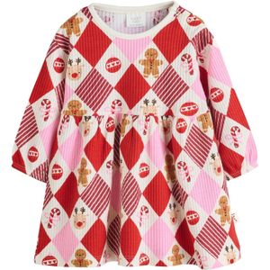 Next Jurk  bruin / pink / rood / wolwit