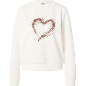 Only - ONLMARCY - Sweatshirt - Cloud Dancer - Lange Mouwen - Ronde Hals