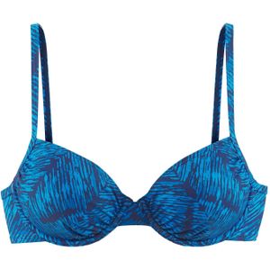 JETTE - Bikinitop - Marine - Uitneembare Cups - Met Beugel - All-over Patroon