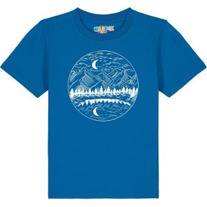 watabout.kids Shirt 'Mountains by night'  royal blue/koningsblauw / wit